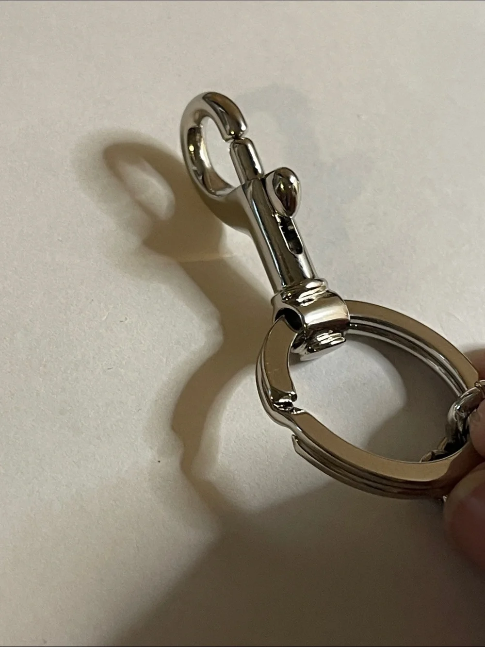 Coach Silver-Tone Initial Keychain/Bag Charm with Pink Crystals